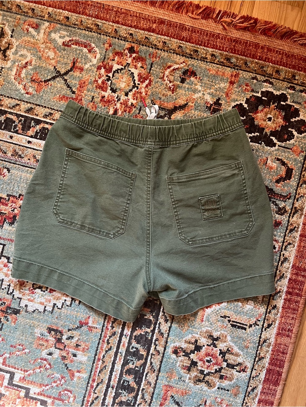 Topo Designs Women’s Cotton Olive Army Green Shorts Medium - Picture 5 of 6